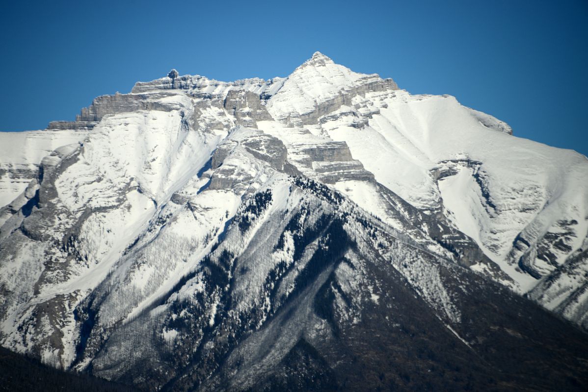 25B Mount Peechee From Trans Canada Highway From Near Banff In Winter